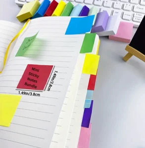 Sticky Notes 1.5”x1.5” Square in 11 Colors, Boxed 550 Sheets, Mini Sticky - Picture 1 of 4