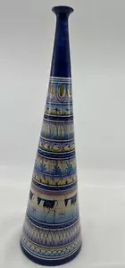Jarrón de cerámica artística exquisito alto de la década de 1970 firmado por Luigi DAmore para Vietri - Imagen 1 de 9