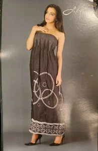 LAPIS GIRL BLACK & WHITE ADJUSTABLE MAXI DRESS - ONE SIZE - Foto 1 di 5