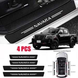 4X For Nissan Navara Accessories Door Sill Plate Cover Panel Protector Stickers - Picture 1 of 12