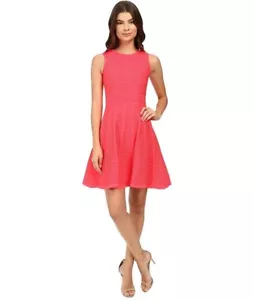 TED BAKER Skater Dress Malou ottoman stripe rib knit fit & flare full skirt Uk4 - Picture 1 of 6