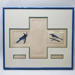 Naomi Policoff "Birds of a Feather I" Studio Proof Framed. - Picture 1 of 9