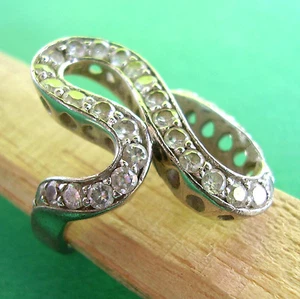 J70/Anello Serpente/Metallo Argento e Strass / T.51 - Foto 1 di 5