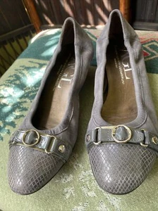 Agl Boutique graue Wildleder-Flats mit Keilabsatz Attilio Giusti Leombruni Damen 39 M - Bild 1 von 6