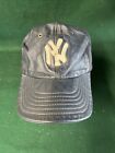 Vintage New York Yankees Blue Leather Adult Snap Adjustable Hat Baseball Cap