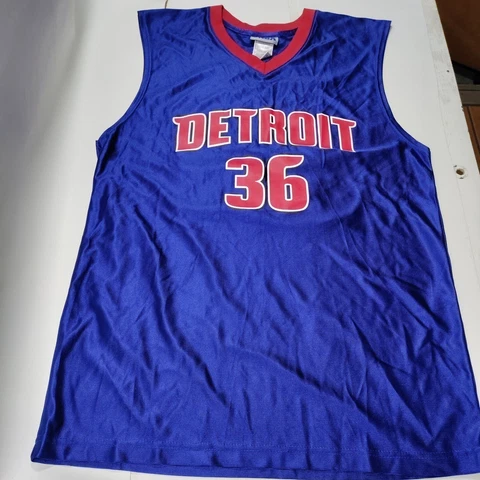 Vintage Detroit Pistons Rasheed Wallace Reebok Jersey M Blue Nba Basketball Cover