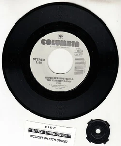 BRUCE SPRINGSTEEN Fire 7" 45 rpm vinyl record BRAND NEW + juke box title strip - Picture 1 of 1