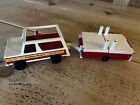 Vintage Fisher Price Little People Play Family Jeep & Pop-Up Camper #992 - 1979