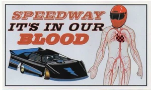SPEEDWAY IT'S IN OUR BLOOD LATE MODEL Retro Sticker - Picture 1 of 1