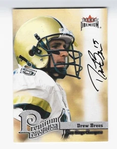DREW BREES 2001 FLEER PREMIUM REVOLUTION AUTÓGRAFOS DE NOVATO AUTO RC SP 33/50 RARO - Imagen 1 de 2