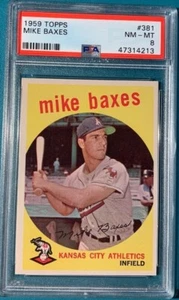 1959 Topps Baseball #381 Mike Baxas PSA 8 Nicely Centered - Picture 1 of 2