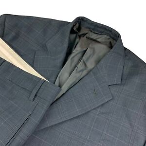 VTG Vestimenta Men’s 100% Wool 3-Button Suit Navy Plaid • Italy • 46R | 40x28