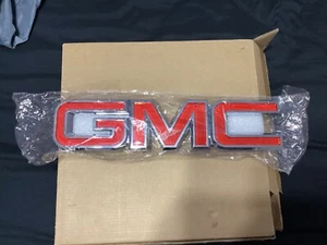 GMC Front Grill Emblem Decal (Snap On) (Red) - Picture 1 of 7