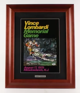 LEROY NEIMAN SIGNED VINCE LOMBARDI PACKERS JETS MEADOWLANDS MEMORIAL GAME FRAME - Picture 1 of 3