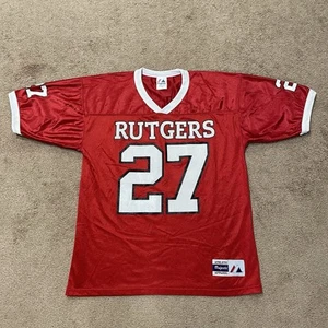 Vintage Majestic Rutgers Scarlet Knights Football Jersey - Men’s Large Made USA - Picture 1 of 8