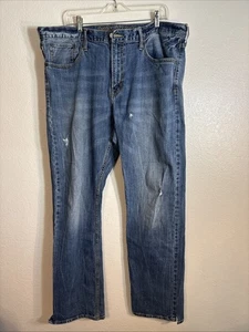 MENS AMERICAN EAGLE CORE FLEX Distressed RELAXED STRAGHT JEANS 38x34 Denim - Picture 1 of 12