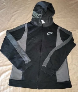 Nike Sportswear Black/Grey dd8576-010 Big Kids' Full-zip Hoodie Sz XL - Picture 1 of 8