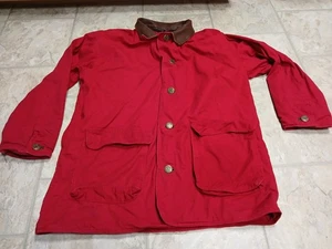 Giacca Marlboro Country Store uomo L rosso marrone pelle colletto foderato a quadri - Foto 1 di 23