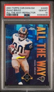 2001 ISAAC BRUCE TOPPS CHROME OWN THE GAME ALL THE WAY REFRACTOR HOF RAMS POP=3 - Picture 1 of 3