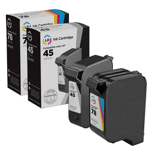 Reemplazos de tinta Reman para HP 45 y 78 (1 negro, 1 color, paquete de 2) - Imagen 1 de 9