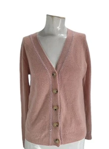 Veronica Beard Damen Pullover klein Kaschmir Strick rosa Rosenholz Arta Cardigan  - Bild 1 von 8
