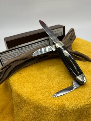 Shapleigh Cattle Knife S100BH Solingen Germany Dark Horn 3 Blade - Image 1 of 4