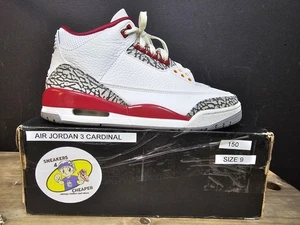 Size 9 - Jordan 3 Retro Mid Cardinal Red Excellent Condition Clean Pair 🔥 - Picture 1 of 12