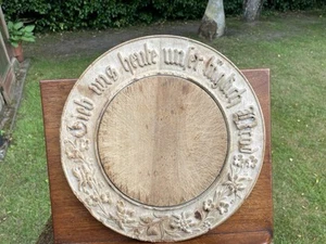 Antique German Bread Board Motto Give Us This Day Our Daily Bread 12.5" VGC - Picture 1 of 10