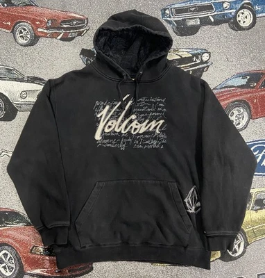 Vintage Y2K Volcom Hoodie Jacket Heavyweight Mens Size XL Black Skater Grunge - Image 1 of 4