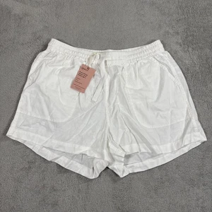 Pantalones Cortos Quince Para Mujer Grandes Blanco Lino Tirar con Cordón Playa Informales Nuevos - Imagen 1 de 10
