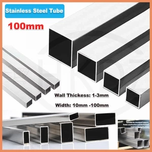 Stainless Steel Square Box Tube Rectangle Tube Wall Thickess 1-3mm Length 100mm - Picture 1 of 100