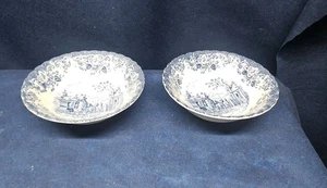 Vintage Johnson Brothers England "Coaching Scenes Blue" Set/2 Cereal Bowls EUC - Imagen 1 de 6