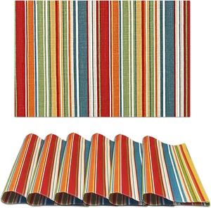 Placemats 100% Cotton 13X19 Inch, Dining Table Placemats Set of 6, Place Mats fo - Picture 1 of 12