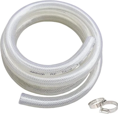 3/4" ID X 1" OD - 10 Ft High Pressure Braided Clear PVC Vinyl Tubing Flexible Vi - Image 1 of 4