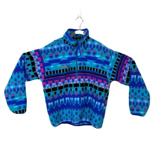 Columbia Fleece Pullover Women SZ M 80s 90s Navajo Aztec Geometric Southwest - Picture 1 of 12
