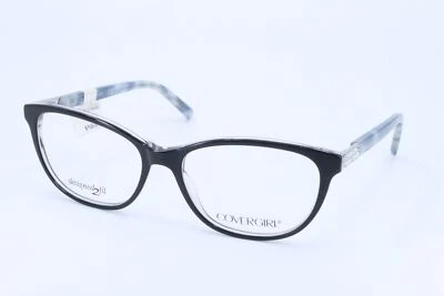 Monturas de anteojos Covergirl CG0458 negro ojo de gato para mujer con borde completo 55-16-140 Foto 1 de 4