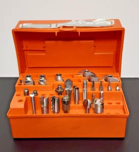 Sears Craftsman Router Drill Bit Kit Set 9 21293 Orange Incomplete 28 pcs VTG - Picture 1 of 12