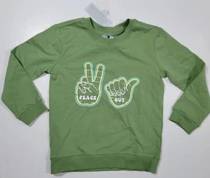 Dot Dot Smile Girls Size 8-10 Long Sleeve Sweatshirt Peace Out New - Picture 1 of 5