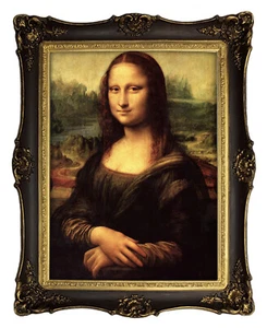 La Gioconda art Leonardo Da Vinci Mona Lisa Deko Bild 50x40 Mit Rahmen LV1 - Picture 1 of 5