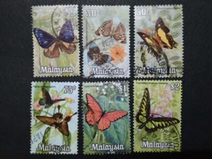 Malaysia 1970-1978 Butterflies Loose Set Short Of $5 & $10 - 6v Used #10 - Picture 1 of 2