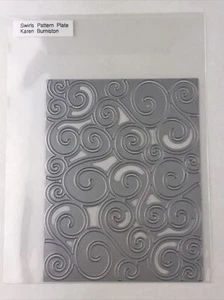 Karen Burniston Die SWIRLS PATTERN Plate EUC Crafts - Picture 1 of 4