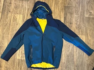 Champion Mens Jacket XL Teal Blue Hooded Quilted Lining Full Front Zipper Cinch - Picture 1 of 18