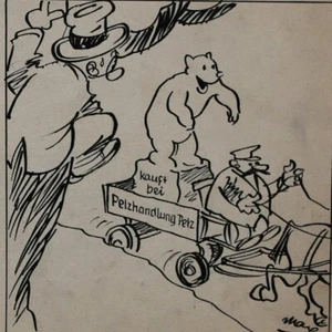 Max Otto Stups Comic Cartoon Original Zeichnung Humor Tusche signiert 1936 - Bild 1 von 5
