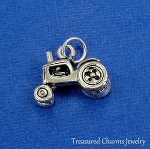 Silver Tractor Charm - Farm Farmer Country Life Pendant NEW - Picture 1 of 2