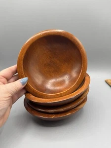 Vintage MCM Munising Wooden Salad Bowls Set of 4 - Picture 1 of 5