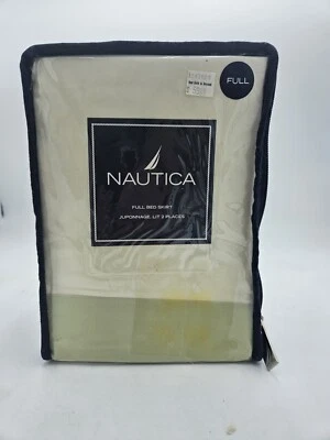 Nueva falda de cama Nautica PALM HARBOR tamaño completo 100 % algodón Foto 1 de 3