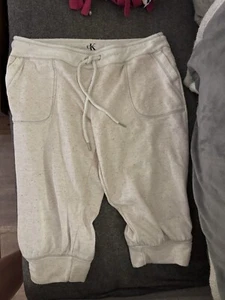 Calvin Klein Athletic Jogger Pants Womens Cropped Large Pull On Drawstring - Picture 1 of 4