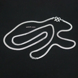 Collar de plata fina pura 999 para mujer eslabón de cadena de trigo de 1,8 mm 18 pulgadas/4-5 g - Imagen 1 de 6