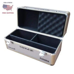 Double RC Transmitter Aluminum Carrying Case for Futaba JR Spektrum FrSky Hitec - Picture 1 of 12