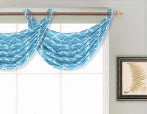 6PC WHOLESALE DEAL PRINTED GROMMET VERSATIL FAUX WINDOW VALANCE SWAG TOPPER(V23) - Picture 1 of 20